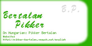 bertalan pikker business card